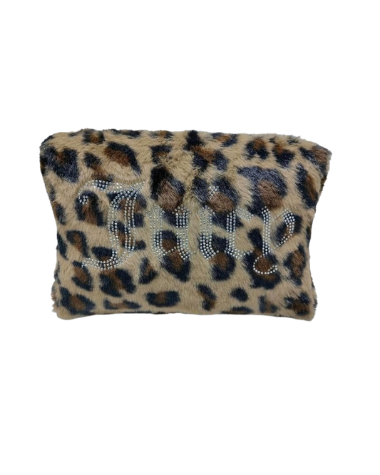 Juicy Couture - Brown Makeup Bag w Leopard Print