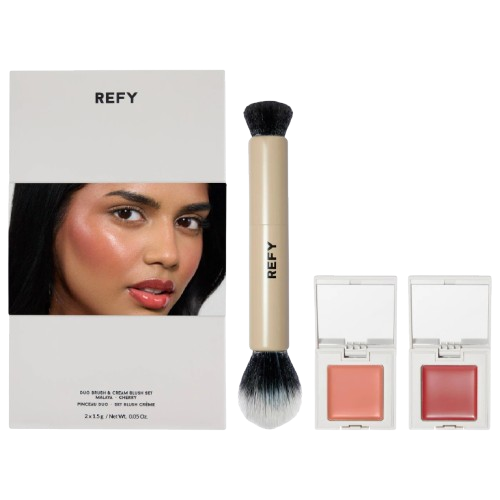 REFY - Cream Blush Duo with Duo Face Brush Gift Set